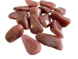 3X Raspberry Aventurine Tumbled Stones 35-45mm XL Reiki Healing Crystals Sex - Picture 1 of 15
