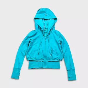 Chaqueta Lululemon Mujer Talla 8 Azul Deportiva Forrada de Malla Cremallera Completa Chaqueta con Capucha - Imagen 1 de 12