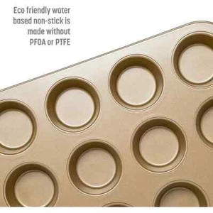 Gold Colour Bakeware Cake Mould 24 Holes Non-Stick Mini Muffin Cookie Cupcake - Picture 1 of 3