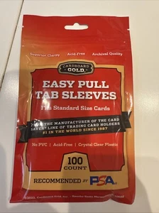 Cardboard Gold Easy Pull Tab Penny Sleeves 100 Count Pack PSA Recommended - Picture 1 of 1