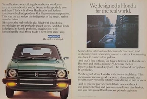 2p 1978 Green Honda Car Automobile Print Ad Civic CVCC - Picture 1 of 1