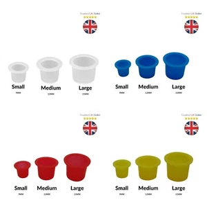 Tattoo  Ink  Cups Mixed  Colours  Pigment  Plastic Cup Disposable Pots FREE POST - Picture 1 of 13