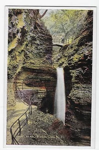 Watkins Glen NY Cavern Cascade Vintage Postcard - Picture 1 of 2