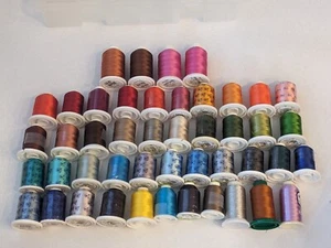 LOT 46 EMBROIDERY RAYON THREADS 1100 YDS SPOOLS ROBINSON - ANTON & SULKY VISCOSE - Picture 1 of 21