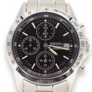 Orologio Uomo SEIKO Cronografo SND367PC Analogico SS Quarzo Nero Argento Nuovo con scatola - Foto 1 di 21