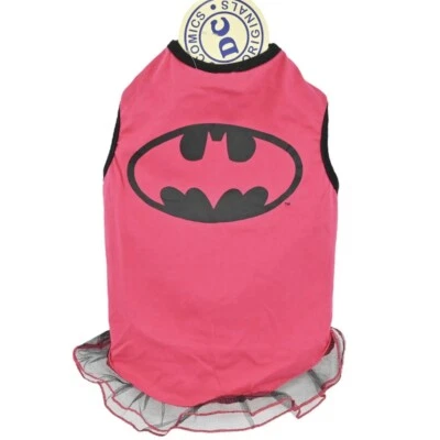 DC COMICS Dog Pink Batgirl Batman Dress Tutu Shirt Costume Size Med Halloween - Image 1 of 4