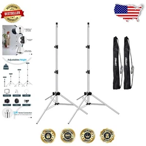 7 FT Portable Adjustable Light Stand for Photography - 2 Pack with Carry Case - Picture 1 of 8