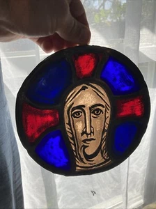 figurina gesù pannello arte religiosa vetro colorato firmato vintage 1957 - Foto 1 di 10