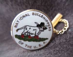 Vintage National Bullshippers of the USA Enamel Pinback Tie Tack Lapel Pin EUC - Picture 1 of 2