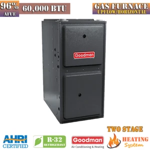 Goodman Gas Furnace 96% AFUE 60000 BTU R32 Upflow/Horizontal Two Stage GR9T96 - Picture 1 of 1