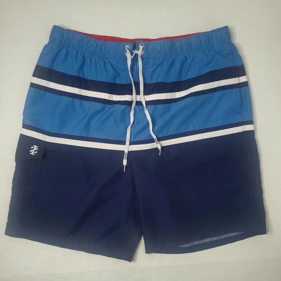  Bañador IZOD para hombre azul y blanco color bloque calzoncillo forrado XXL Foto 1 de 4