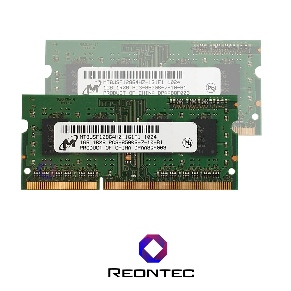 1GB Laptop Ram Micron PC3 - 8500S DDR3 MT8JSF12864HZ-1G1F1 1Rx8 - Immagine 1 di 1