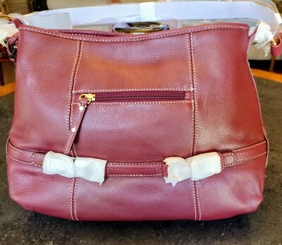 BOLSO DE HOMBRO MAXX FIRMA NEW YORK NUEVO CUERO GRANULADO BORGOÑA Foto 1 de 4