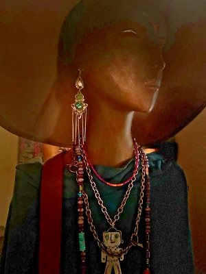 Pendientes colgantes colgantes de plata de ley vintage * turquesa antigua * Foto 1 de 4