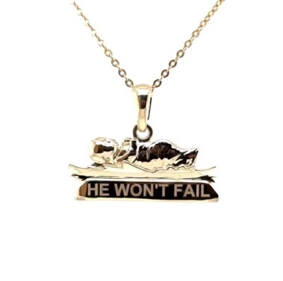 Collar colgante Cristo Jesús, bebé en pesebre, oro 24 K Foto 1 de 4