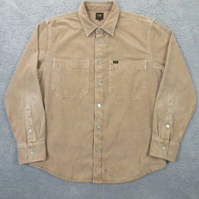 Lee 季节性衬衫男式 S 灯芯绒外套夹克按扣前口袋棉质 — 第 1/4 张图片