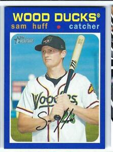 SAM HUFF 2020 Topps Heritage Minor League #106 Blue Parallel #02/99 Rookie RC