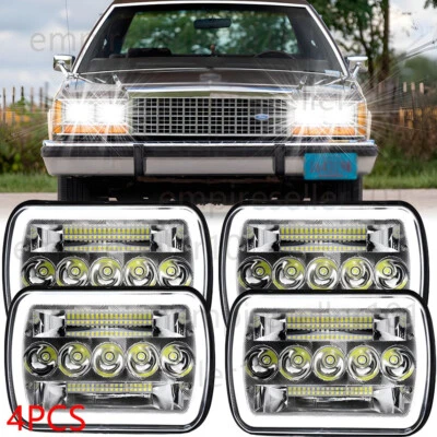 最亮 4 件 4x6 英寸 LED 车头灯 6545 灯泡适用于福特 LTD Crown Victoria 1987-91 — 第 1/4 张图片