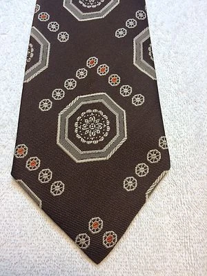 CORBATA VINTAGE LORD COPLEY PARA HOMBRE 4,25 X 57 MARRÓN CON CAQUI Y NARANJA Foto 1 de 4