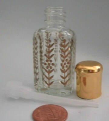 NUEVO Monedero de Viaje Dabber Dab On Vidrio Transparente Oro Perfume 12 ML VIAL Botella Vacía  Foto 1 de 2