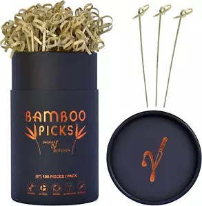 Cocktail Picks - Bamboo Skewers - Long Toothpicks for Appetizers - Eco Friendly - Picture 1 of 12