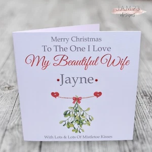Personalised Christmas Card Wife Girlfriend Fiancee Partner Husband Boyfriend - Picture 1 of 9