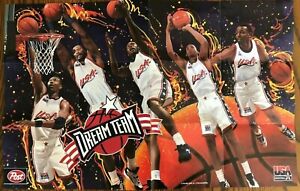 1996 Post Cereal USA DREAM TEAM Poster 17 x 11" - ANFERNEE HARDAWAY + 