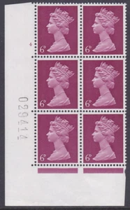 Pre-decimal Machin 6d PVA 2B Head A perf A Cylinder 4 No Dot - MNH - Picture 1 of 1