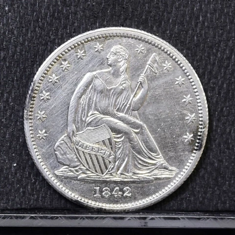 1842 Liberty Seated Half Dollar - Small Date - Unc Details (#42542) Cover
