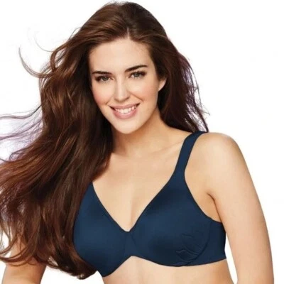 Sujetador con aros sin costuras figura completa Bali Live It Up 3353 azul marino 38D nuevo con etiquetas Foto 1 de 2