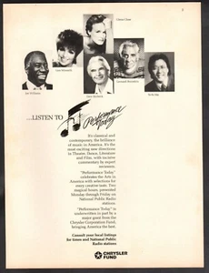 Impresión publicitaria vintage Chrysler Fund Performance Today Glen Close Minnelli - Imagen 1 de 1