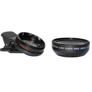 Mobile Phone Lens 0.45X Wide Angle Len & 10X Macro HD Clip-on Camera Lens - Photo 1 sur 12