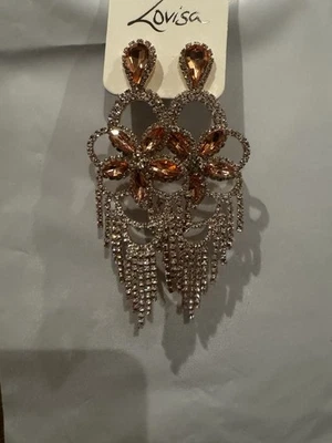 Aretes De Fantasía Con Un Estilo Muy Elegante En Piedras De Cristal - Image 1 of 2