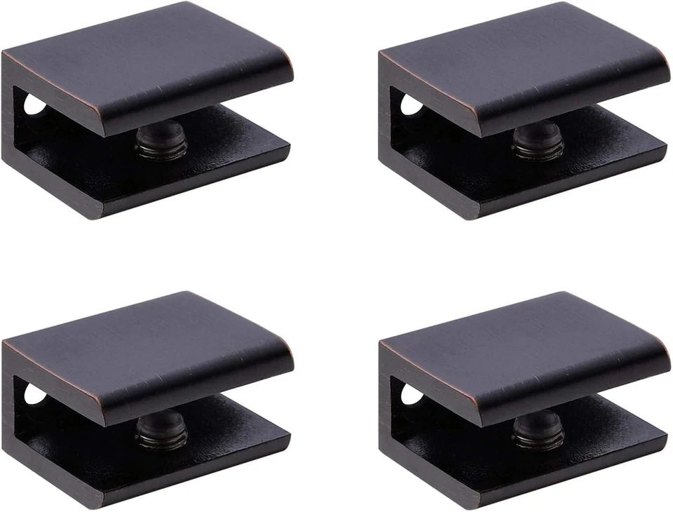 4pcs Adjustable 304 Stainless Steel Glass Clamp Clip Shelf Brackets Holder Suppo - Image 1 of 4