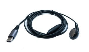 SYSTEM-S Mono IN Ear Headphones 120 CM USB 3.1 Type C Plug Microphone - Picture 1 of 4