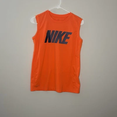 Camiseta sin mangas Nike Big Boys Dri-Fit, naranja/gris, GRANDE T3 Foto 1 de 4