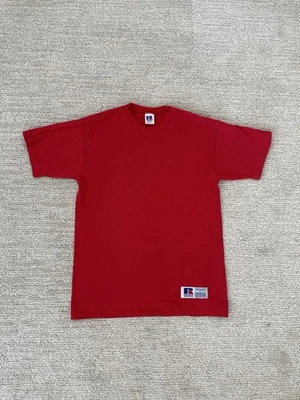 Camiseta Atlética Russell De Colección En Blanco Rojo Luz Individual Hecha en EE. UU. Años 90 Juvenil Grande Foto 1 de 4