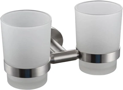 壁挂式牙刷架双支架,拉丝 G1005 — 第 1/4 张图片