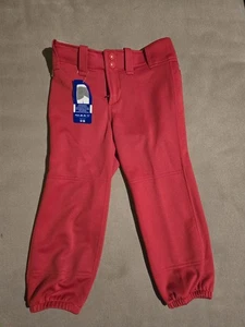 Nuevo pantalón de softbol Mizuno con cinturón elástico inferior rojo para niñas talla mediana - Imagen 1 de 6