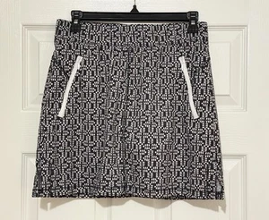T by Talbots Damen sportlicher Skort schwarz weiß geometrisches Muster Petite Small NEU - Bild 1 von 7