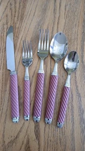 8 porzioni vintage 40 pezzi ?MIKASA? acciaio inox: TRECCIA ROSA modello: BELLISSIMO - Foto 1 di 10