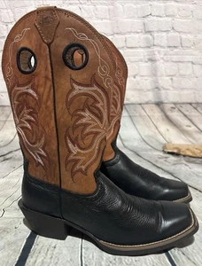 Justin Cowboy Boots Men's Sz 9 D Pull On Western Buckaroo READ DESCRIPTION - Picture 1 of 15