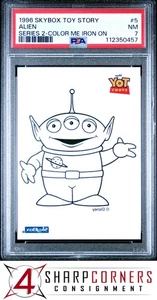 1996 SKYBOX TOY STORY SERIES 2 COLOR ME IRON ON #5 ALIEN POP 1 PSA 7 - Picture 1 of 2