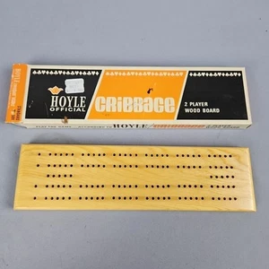 Vtg Hoyle Official Cribbage Board  2 Player Standard No. 5011 w/6 Pegs & Box NOS - Picture 1 of 7