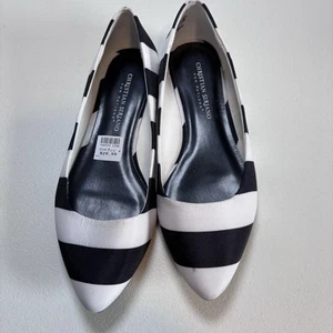 Christian Siriano schwarz & weiß spitz zulaufende Ballerinas Größe 7 neu mit Etikett - Bild 1 von 7