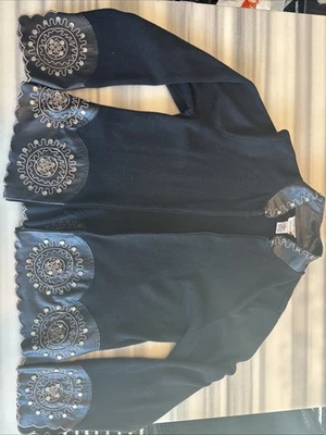 Victor Costa Ocasión, Chaqueta Negra Con Borde de Cuentas ☼grande Foto 1 de 4