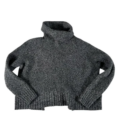 Suéter Madewell Gris Manga Larga Espalda Abierta Cuello Alto Para Mujer Talla Mediana Foto 1 de 4