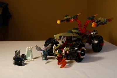 LEGO LEGENDS OF CHIMA: Cragger's Fire Striker (70135) 99% COMPLETE - Retired Set - Image 1 of 4