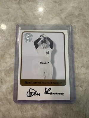 2001 Fleer Greats of the Game Don Larsen On Card Autograph NY Yankees HOF Auto - Image 1 of 4
