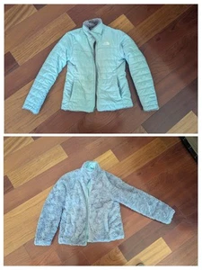 The North Face Reversible Puffer Jacket with Fleece Lining Girl's Medium - Picture 1 of 16